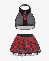 School Girl Costume Skirt Lingerie Set