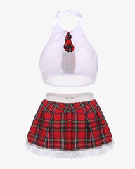 School Girl Costume Skirt Lingerie Set