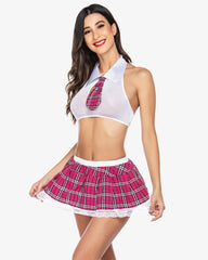 School Girl Costume Skirt Lingerie Set