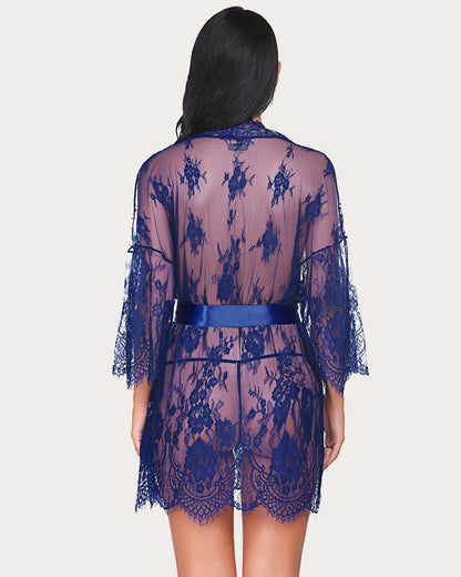 Robe Kimono din Dantela Lenjerie Camasa de noapte din plasa