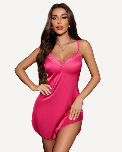 Satin Lace Mini Full Slip Sleepdress