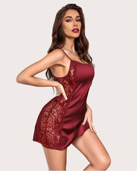 Satin Dantela Chemise Rochie Full Slips