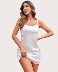 Satin Dantela Chemise Rochie Full Slips