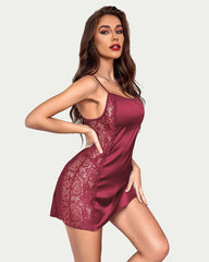 Satin Dantela Chemise Rochie Full Slips