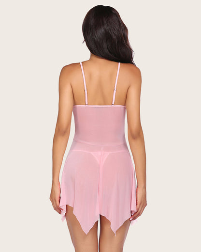 Lace Babydoll Sleepwear Outfits Plus Size Langeray