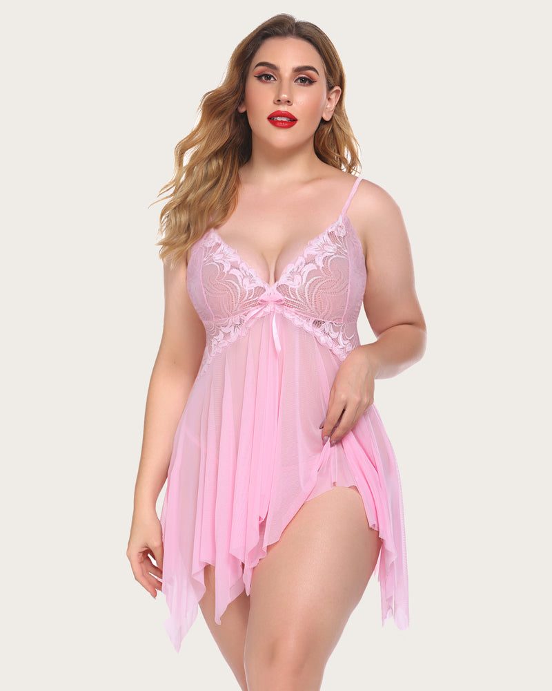 Lace Babydoll Sleepwear Outfits Plus Size Lingeries