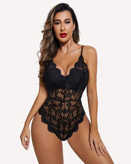 Body sexy din dantelă Deep V Teddy