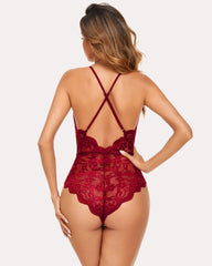 Body sexy din dantelă Deep V Teddy