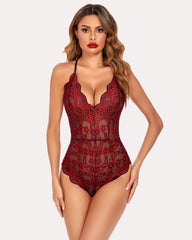 Body sexy din dantelă Deep V Teddy