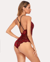 Body sexy din dantelă Deep V Teddy