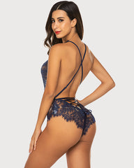 Body Dantela Deep V Mini One Piece