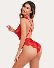 Body Dantela Deep V Mini One Piece