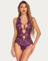 Body Dantela Deep V Mini One Piece