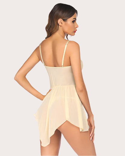 Plus Size Lace V Neck Babydoll
