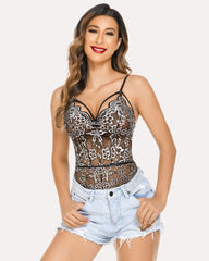 Floral Lace Scallop Trim Bodysuit