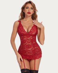 Corsete din Dantela cu Jartieră Mini Teddy