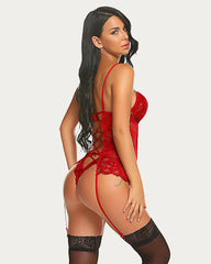 Lace Corsets with Garter Mini Teddy