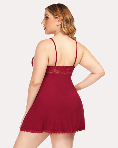 Rochie de lounge tip Babydoll din dantelă cu decolteu în V