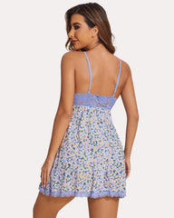 Lace V-neck Modal Babydoll Lounge Dress