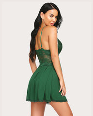 Lace Modal V-Neck Full Slip Sleep Dress