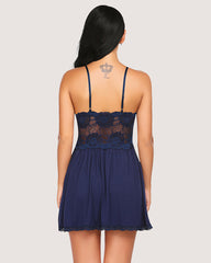 Lace Modal V-Neck Full Slip Sleep Dress