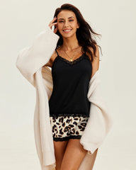 Heart Print Cami Pajama Set Shorts