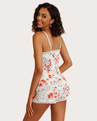 Heart Print Cami Pajama Set Shorts