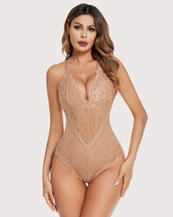 Body cu dantelă cu crotch Deep V Teddy