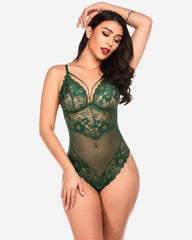 Snap Crotch Lace Teddy One Piece