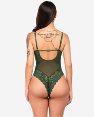 Snap Crotch Lace Teddy One Piece