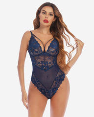 Snap Crotch Lace Teddy One Piece