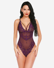 Snap Crotch Dantela Teddy One Piece