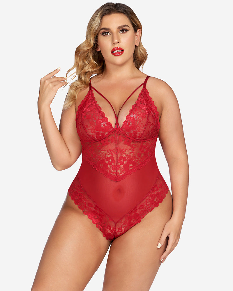 Snap Crotch Dantela Teddy One Piece