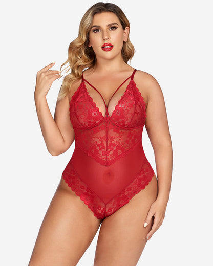 Snap Crotch Dantela Teddy One Piece