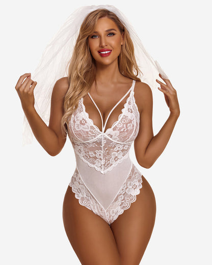 Snap Crotch Dantela Teddy One Piece