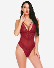 Snap Crotch Lace Teddy One Piece