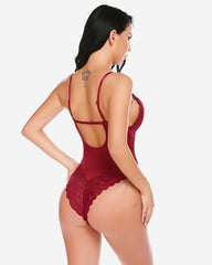 Snap Crotch Lace Teddy One Piece