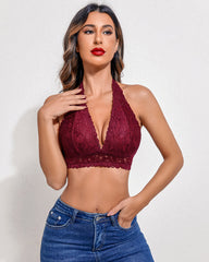 All Over Deep V Lace Wirefree Bra