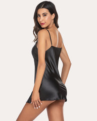 Satin Slip Nightgown Mini Dress