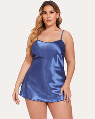 Satin Slip Nightgown Mini Dress