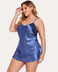 Satin Slip Nightgown Mini Dress