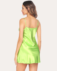 Satin Slip Nightgown Mini Dress