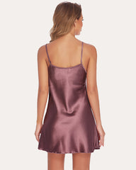 Satin Slip Nightgown Mini Dress