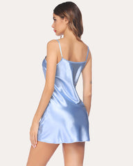 Satin Slip Nightgown Mini Dress