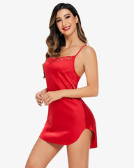 Camasa de noapte din dantela din satin Rochie din matase