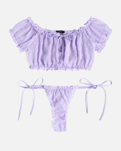 Mesh Butterfly Bra and Panty Set