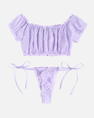 Mesh Bra and Panty Set Ruffle Lingerie Set