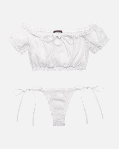 Mesh Bra and Panty Set Ruffle Lingerie Set