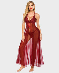 Heart Lingerie High Split Long Gown Dress