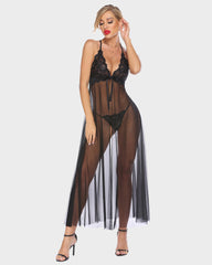 Heart Lingerie High Split Long Gown Dress